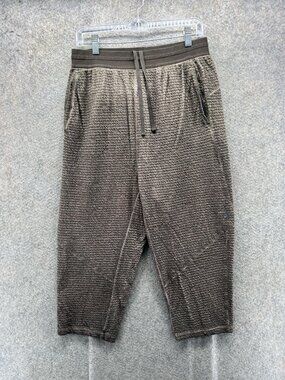 Nike Dri-FIT Yoga Sweatpants Mens Medium Brown Knit Joggers Elastic Waist Lounge